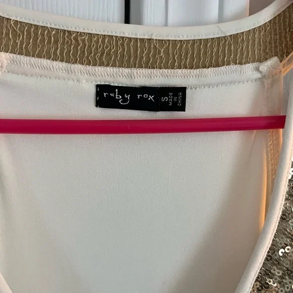 Ruby Rox Ivory Dress with Sparkling Sequins - Picture 2 of 5